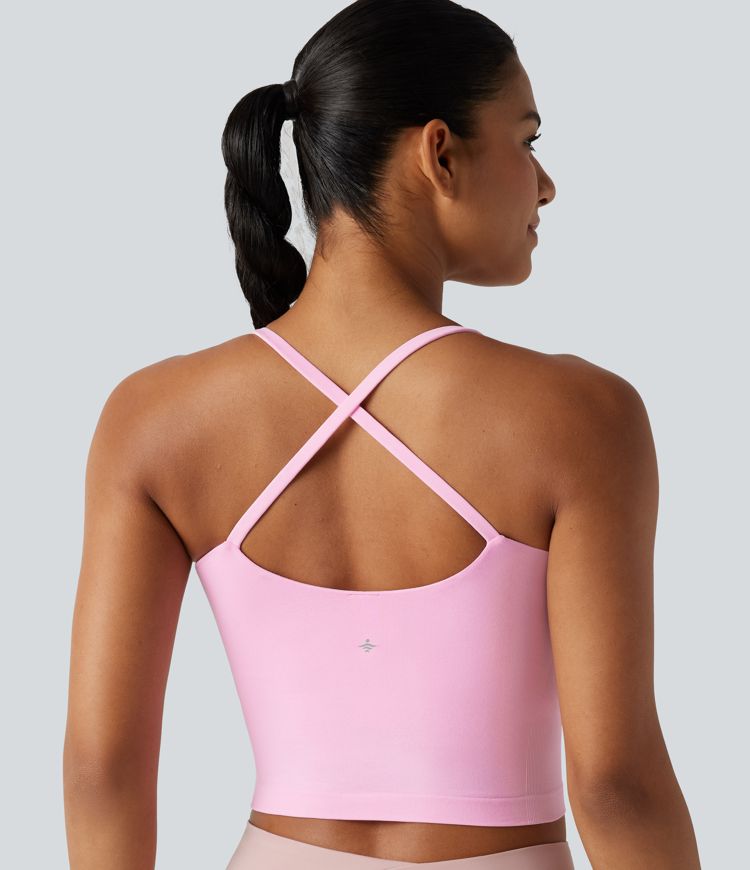 OneForm Seamless Flow Built-in Bra Cropped Yoga Tank Top