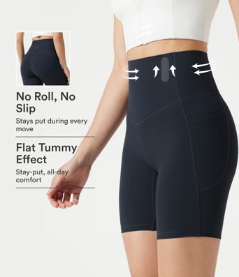 Halara UltraSculpt™ High Waisted Anti-Roll Tummy Control Shaping Workout Biker Shorts 7'' with Pockets Halara UltraSculpt™ High Waisted Anti-Roll Tummy Control Shaping Workout Biker Shorts 7'' with Pockets