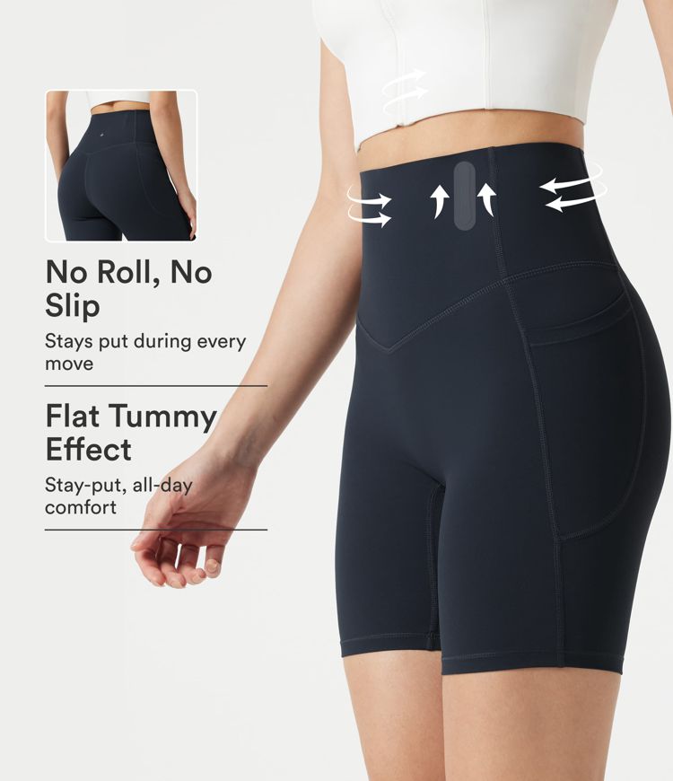 Halara UltraSculpt™ High Waisted Anti-Roll Tummy Control Shaping Workout Biker Shorts 7'' with Pockets Halara UltraSculpt™ High Waisted Anti-Roll Tummy Control Shaping Workout Biker Shorts 7'' with Pockets