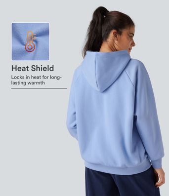 Hooded Drawstring Long Sleeve Fleece Casual Cotton Sweatshirt with Pockets