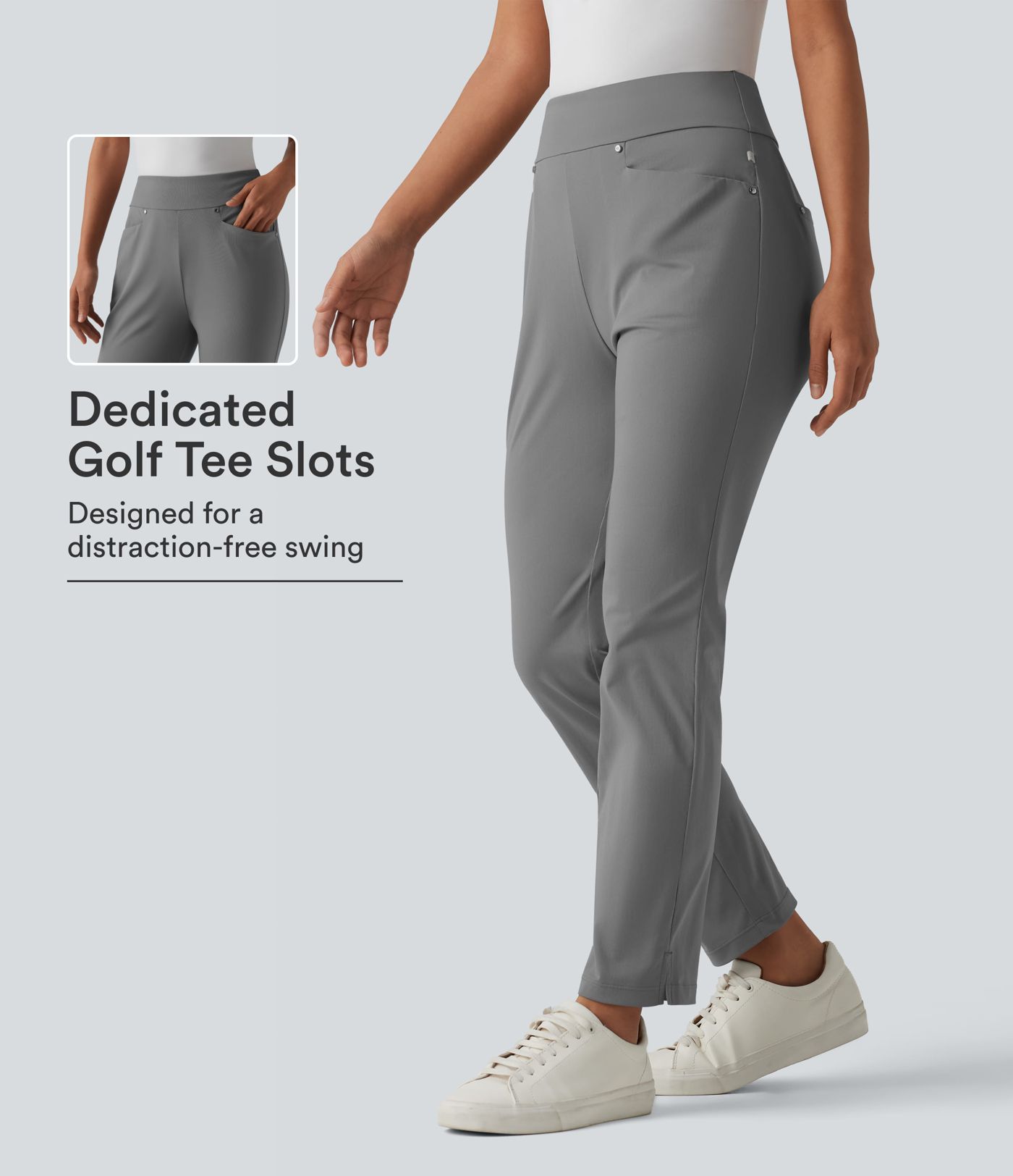 High Waisted Tapered Golf Pants with Pockets High Waisted Tapered Golf Pants with Pockets