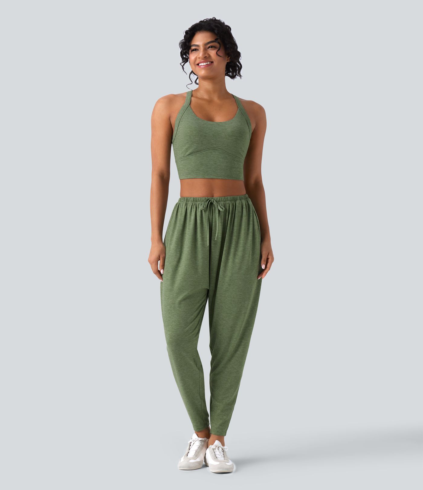 Backless Twisted Adjustable Buckle Skinny Cropped Heathered Casual Tank Top