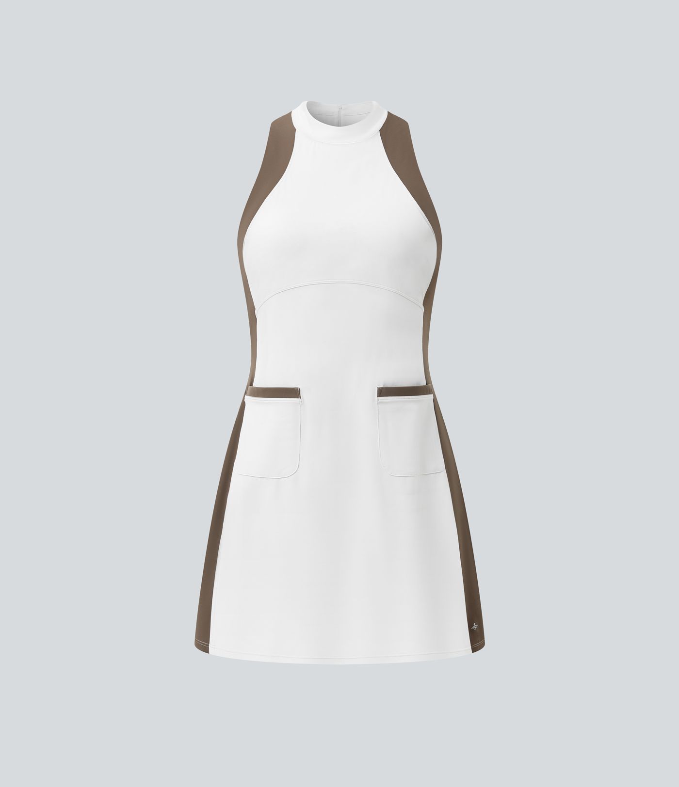 Halara UltraSculpt™ Mock Neck Sleeveless Color Block Mini Golf Dress with Pockets