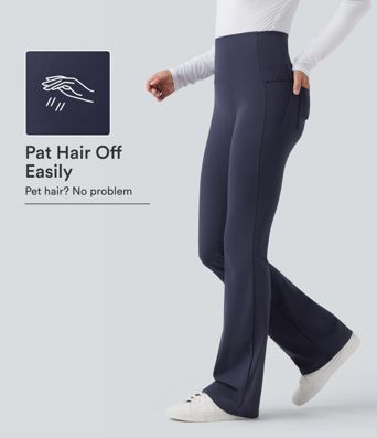 Patitoff™ 2.0 Pet Hair Resistant High Waisted Tummy Control Bootcut Casual Pants with Pockets