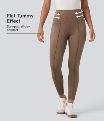 SoCinched Leggings 7/8 en suède — taille haute, effet gainant, style décontracté SoCinched Leggings 7/8 en suède — taille haute, effet gainant, style décontracté