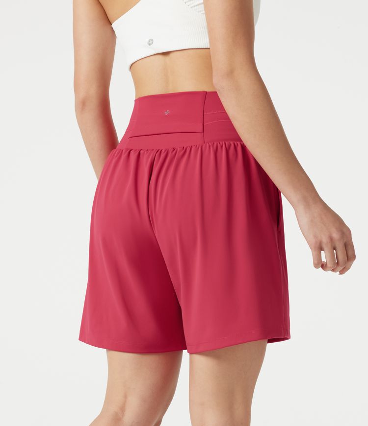 SoftlyZero™ Airy Ultra High-Waist Drawstring 2-in-1 Cool Touch Yoga Shorts 7" with Pockets