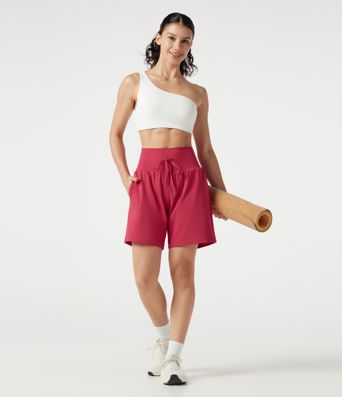 SoftlyZero™ Airy Ultra High-Waist Drawstring 2-in-1 Cool Touch Yoga Shorts 7" with Pockets