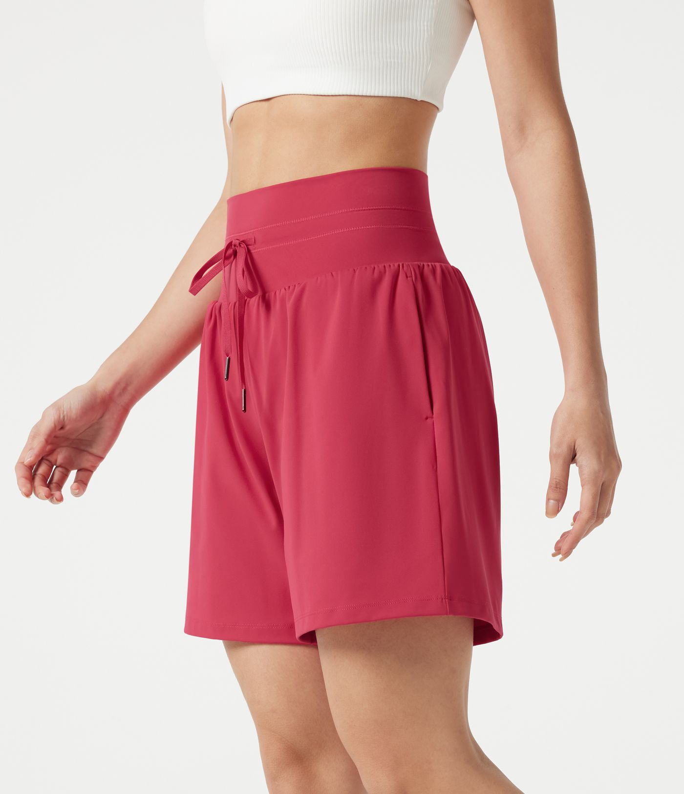 SoftlyZero™ Airy Ultra High-Waist Drawstring 2-in-1 Cool Touch Yoga Shorts 7" with Pockets
