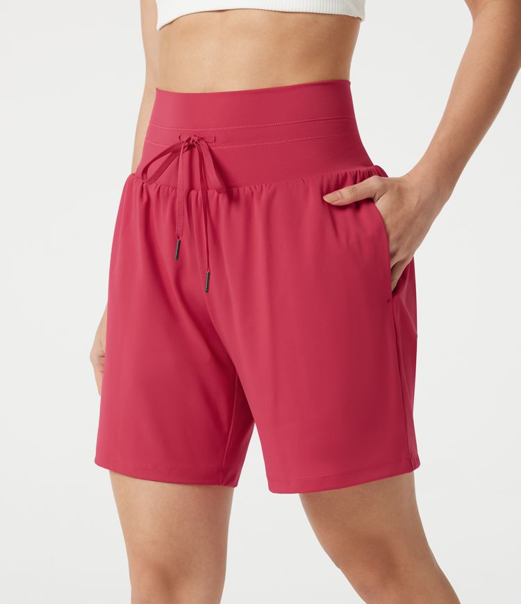 SoftlyZero™ Airy Ultra High-Waist Drawstring 2-in-1 Cool Touch Yoga Shorts 7" with Pockets
