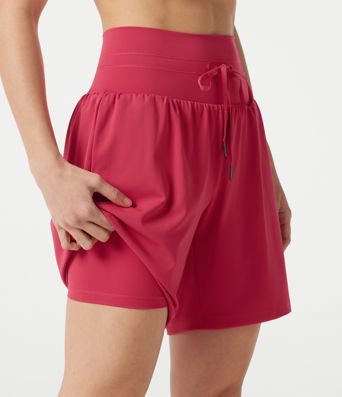 SoftlyZero™ Airy Ultra High-Waist Drawstring 2-in-1 Cool Touch Yoga Shorts 7" with Pockets