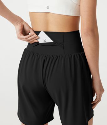 SoftlyZero™ Airy Ultra High-Waist Drawstring 2-in-1 Cool Touch Yoga Shorts 7" with Pockets