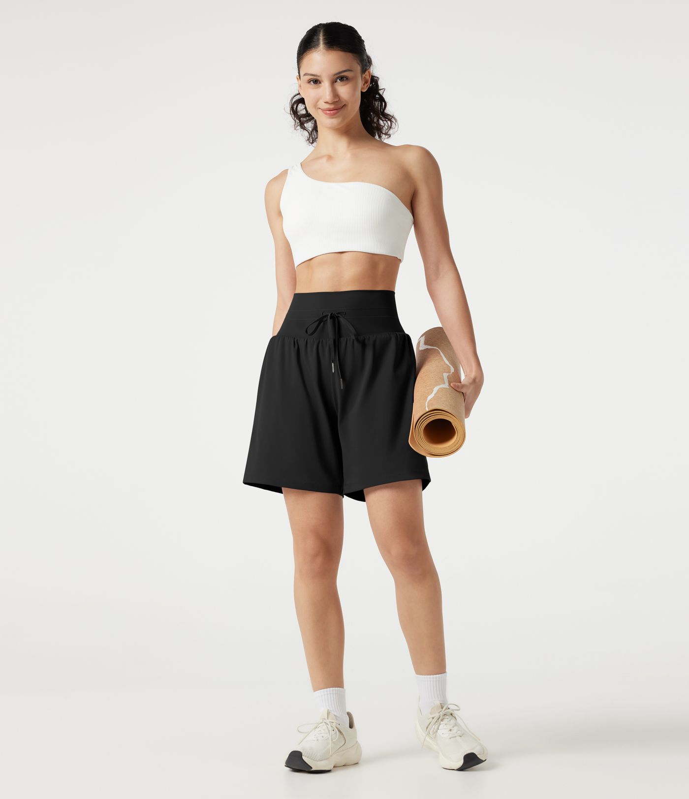 SoftlyZero™ Airy Ultra High-Waist Drawstring 2-in-1 Cool Touch Yoga Shorts 7" with Pockets
