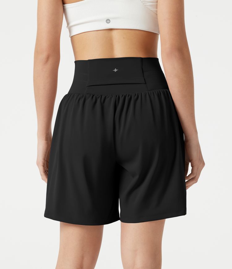 SoftlyZero™ Airy Ultra High-Waist Drawstring 2-in-1 Cool Touch Yoga Shorts 7" with Pockets