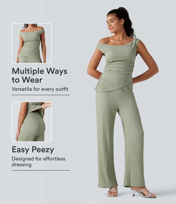 Off Shoulder Built-in Bra Casual Jumpsuit-Easy Peezy Edition Off Shoulder Built-in Bra Casual Jumpsuit-Easy Peezy Edition