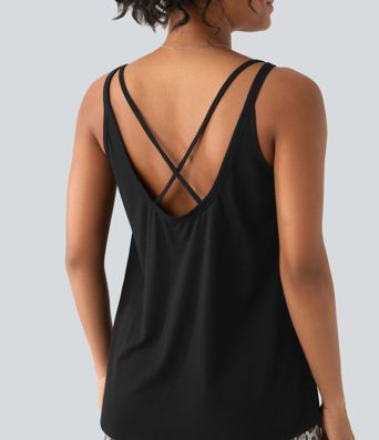 U Neck Relaxed Casual Tank Top