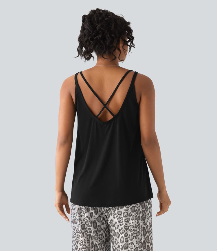 U Neck Relaxed Casual Tank Top