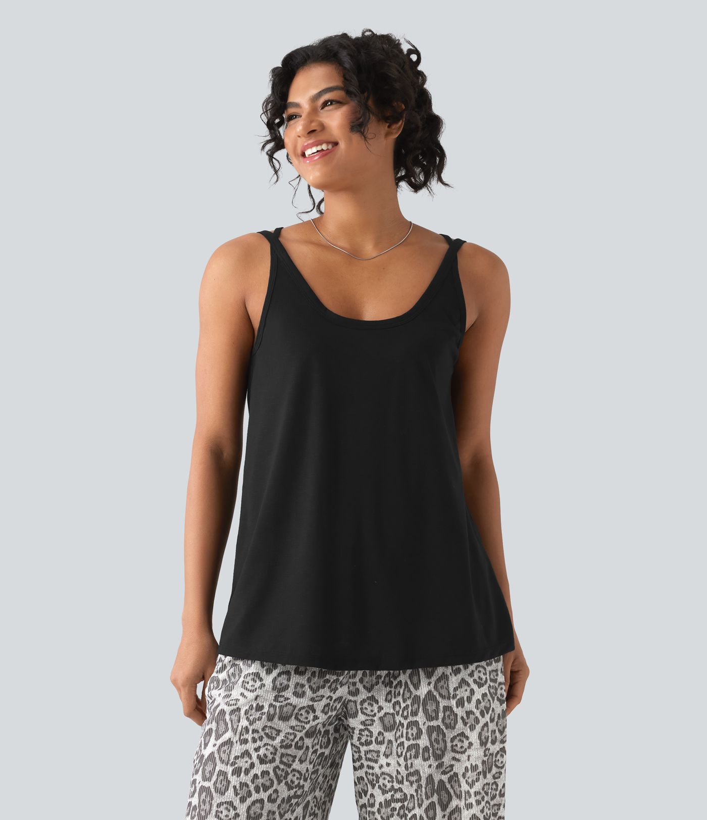 U Neck Relaxed Casual Tank Top