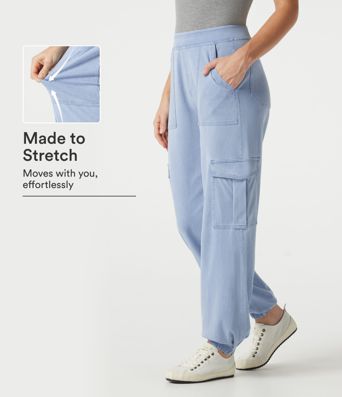 Halara Flex™ Denim Mid Rise Casual Cargo Joggers with Pockets