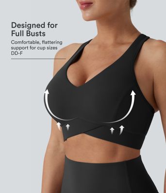 Halara UltraSculpt™ - Lauf-Sport-BH mit V-Ausschnitt, leichtem Support und Racerback - E-G-Cups