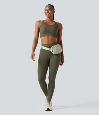 Medium Support Crisscross Back Adjustable Buckle Breathable Mesh Built-in Bra Cool Touch Quick Dry Training Sports Bra-UPF50+ Medium Support Crisscross Back Adjustable Buckle Breathable Mesh Built-in Bra Cool Touch Quick Dry Training Sports Bra-UPF50+