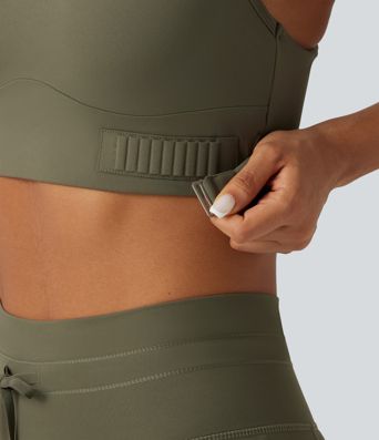 Medium Support Crisscross Back Adjustable Buckle Breathable Mesh Built-in Bra Cool Touch Quick Dry Training Sports Bra-UPF50+ Medium Support Crisscross Back Adjustable Buckle Breathable Mesh Built-in Bra Cool Touch Quick Dry Training Sports Bra-UPF50+