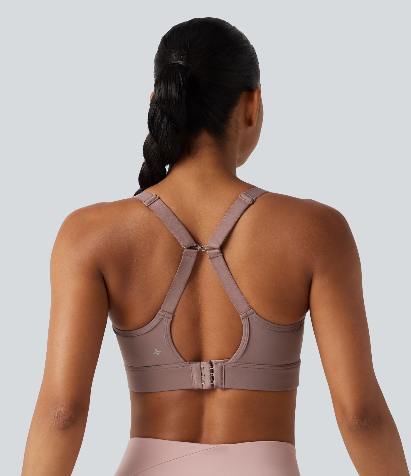 Medium Support U-Neck Backless Adjustable Buckle Molded Spacer Training Sports Bra