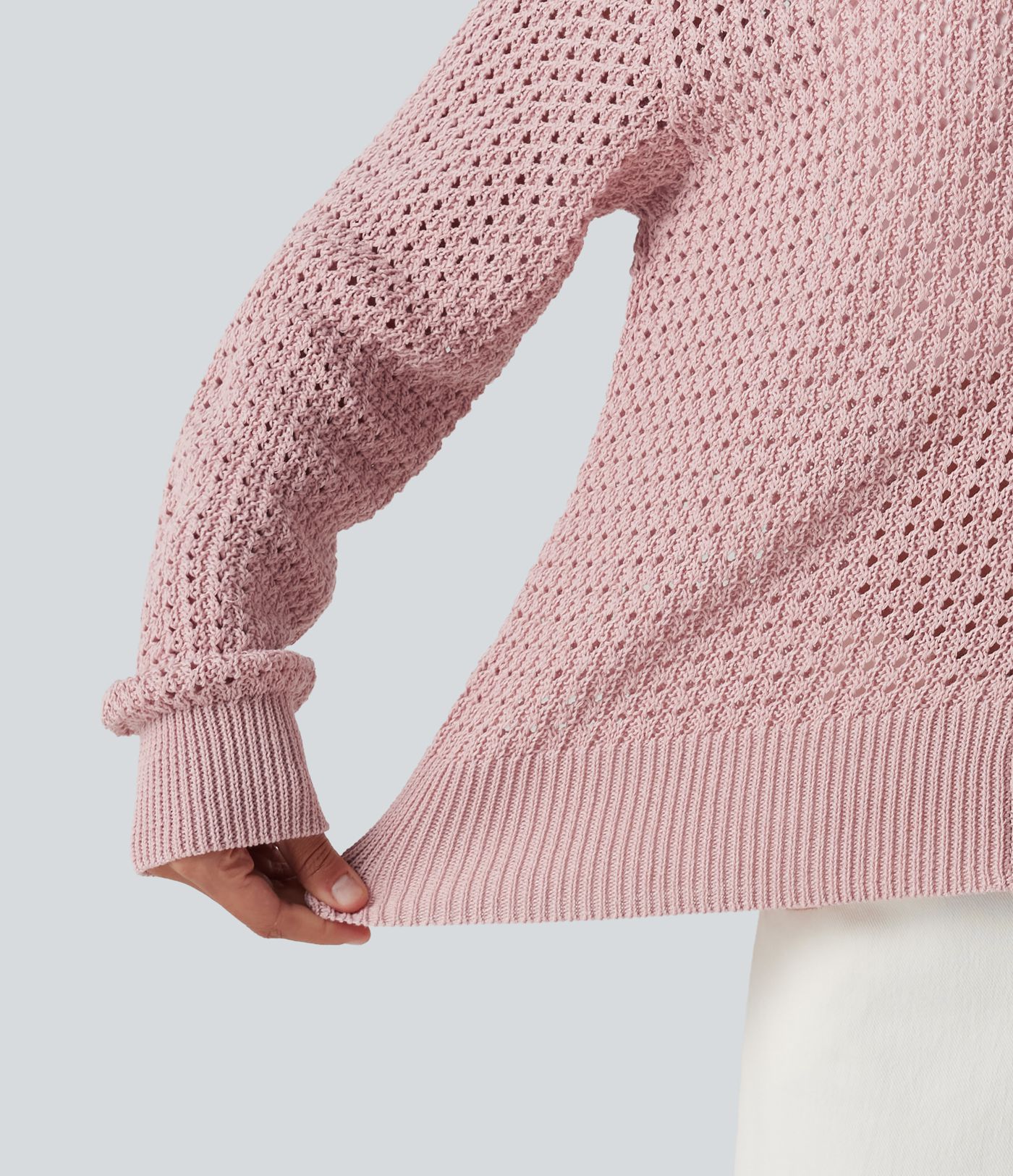 Cardigan décontracté en maille tricotée col V manches longues Cardigan décontracté en maille tricotée col V manches longues