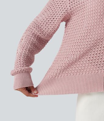 Cardigan décontracté en maille tricotée col V manches longues Cardigan décontracté en maille tricotée col V manches longues