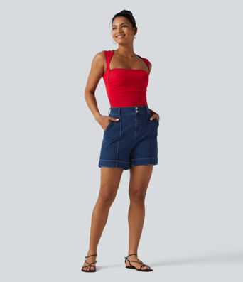 Halara Flex™ High Waisted Denim Casual Shorts 5'' with Pockets