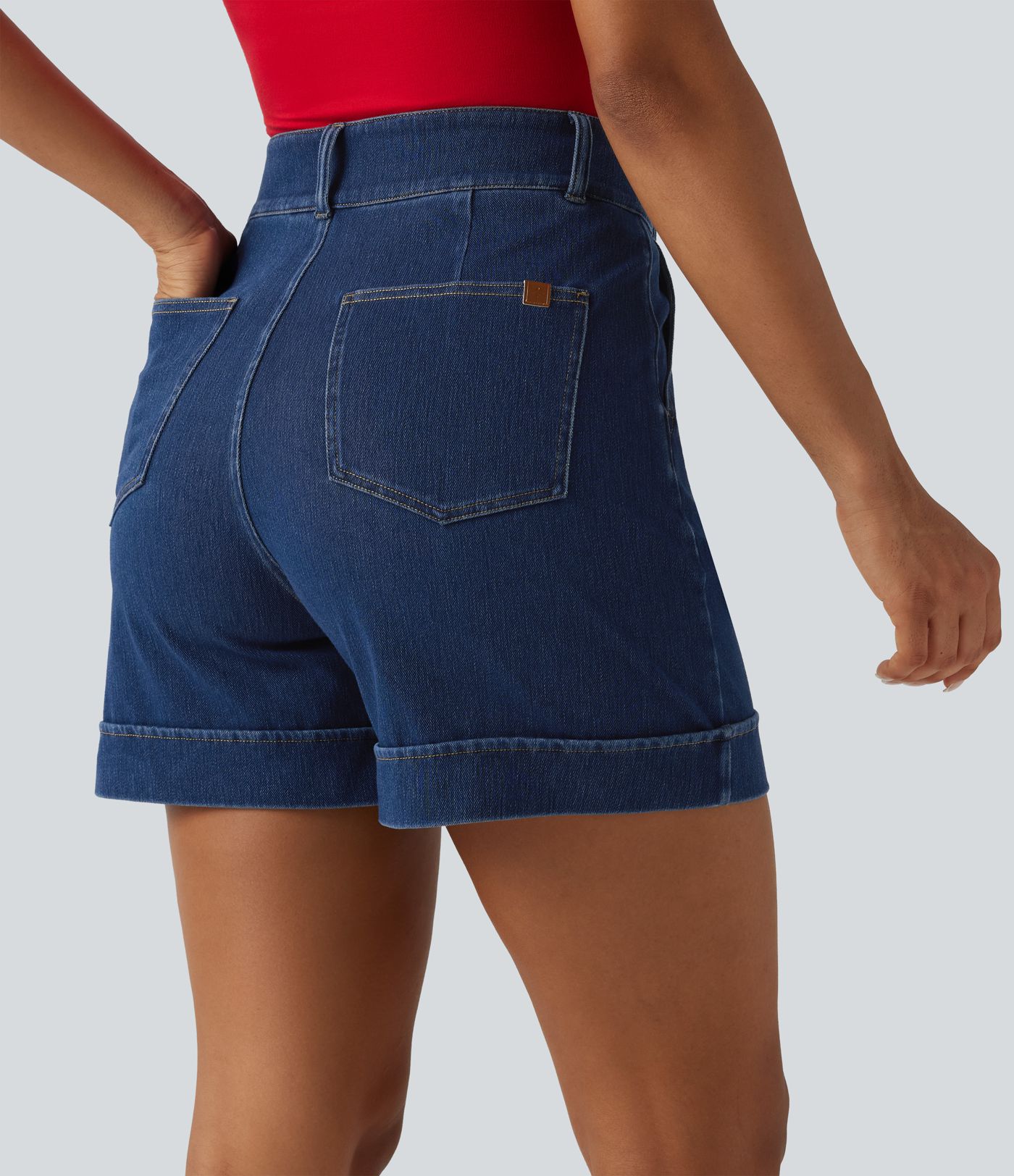 Halara Flex™ High Waisted Denim Casual Shorts 5'' with Pockets