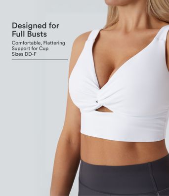 SoftlyZero™ Airy Low Support Cut Out Cool Touch Yoga Sports Bra DD-F Cups-UPF50+