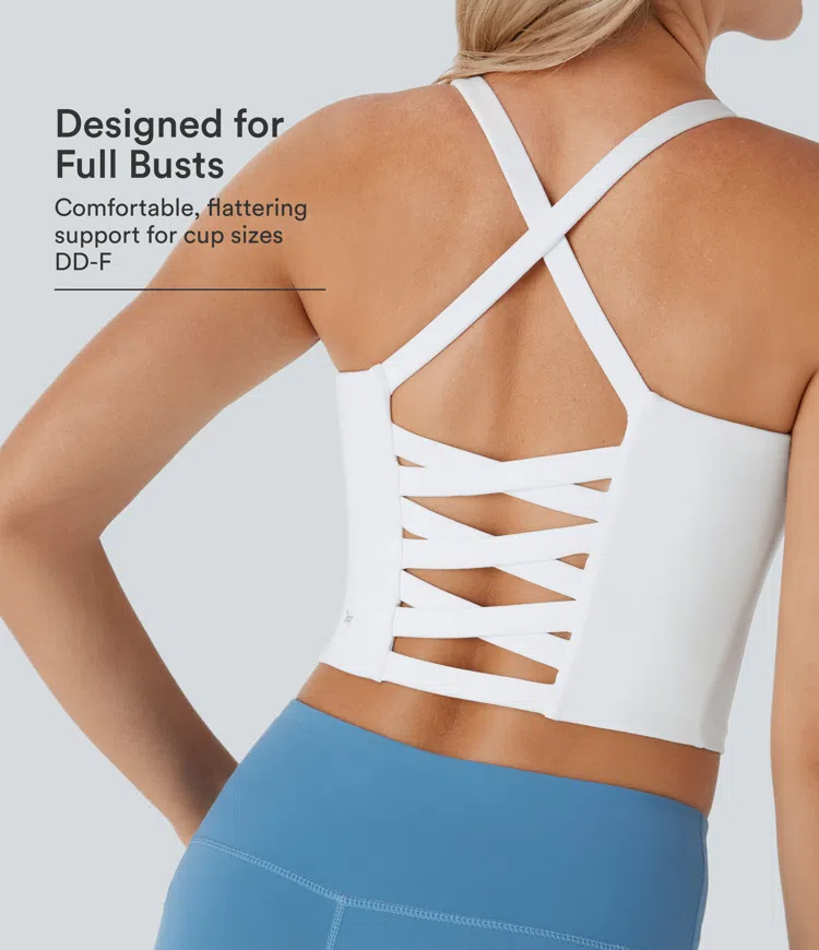 Weiß Verkürztes Yoga-Tanktop - E-G Cups / 1