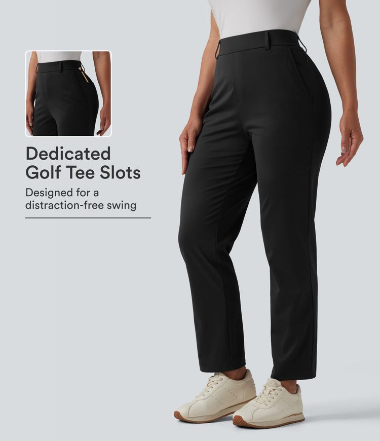 Mid Rise Quick Dry Golf Pants with Pockets-Golf Tee-UPF40+ Mid Rise Quick Dry Golf Pants with Pockets-Golf Tee-UPF40+