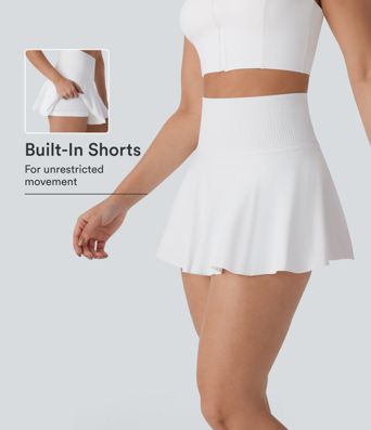 OneForm Seamless Flow High Waisted 2-in-1 Flare Mini Yoga Skirt
