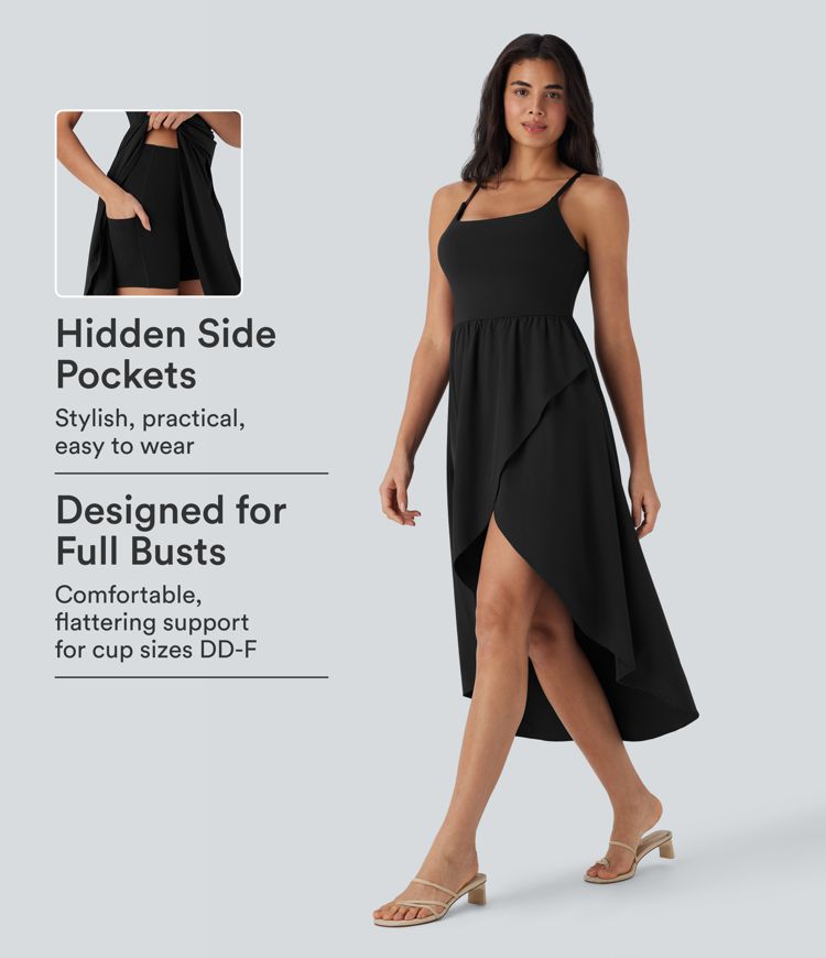 Breezeful™ - Lässiges, fließendes 2-teiliges Midikleid mit High-Low-Design - E-G Cups, schnelltrocknend Breezeful™ - Lässiges, fließendes 2-teiliges Midikleid mit High-Low-Design - E-G Cups, schnelltrocknend