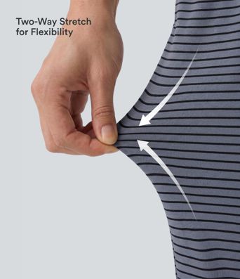 Pantalones holgados y casuales de talle alto con cordón, rayas y bolsillos