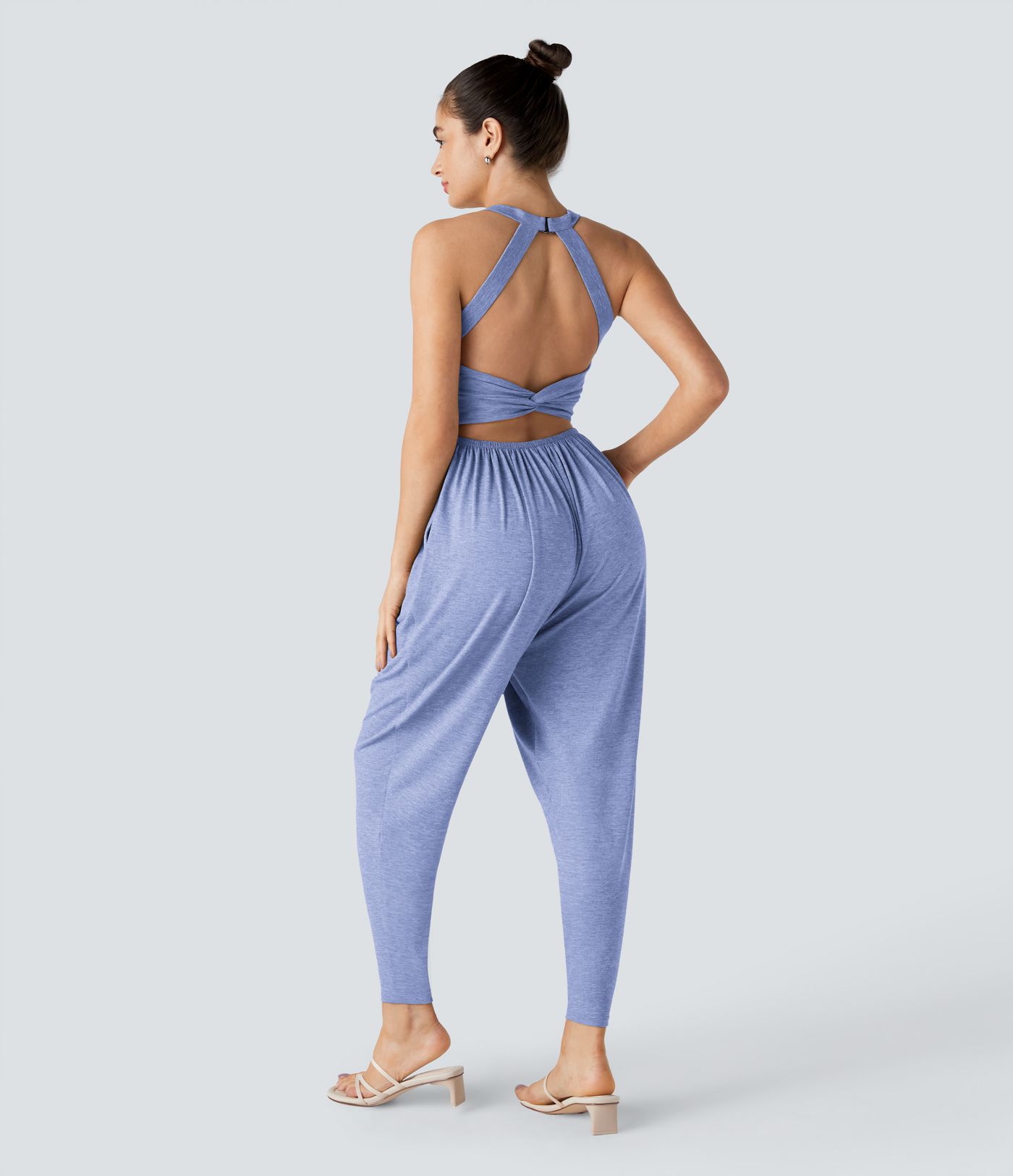 U Neck Pocket Harem Casual Jumpsuit-Easy Peezy Edition