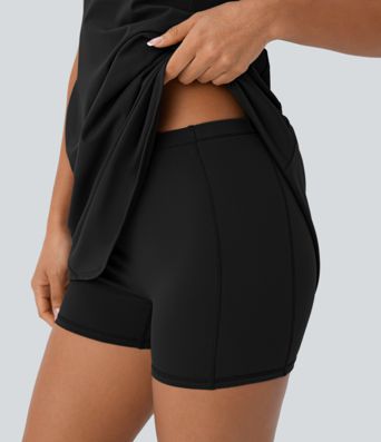 SoftlyZero™ Plush Cut Out Pocket 2-Piece Mini Yoga Active Dress