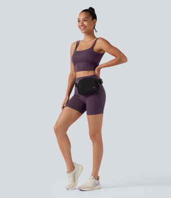Halara UltraSculpt™ High-waisted Twisted-Back Yoga Biker Shorts 5'' with Pockets