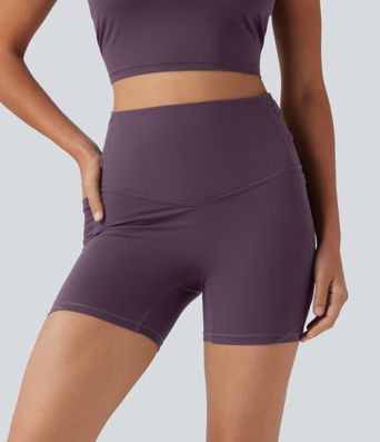 Halara UltraSculpt™ High-waisted Twisted-Back Yoga Biker Shorts 5'' with Pockets