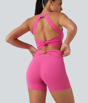 SoftlyZero™ Plush High-waisted Twisted-Back Yoga Biker Shorts 5'' with Pockets SoftlyZero™ Plush High-waisted Twisted-Back Yoga Biker Shorts 5'' with Pockets