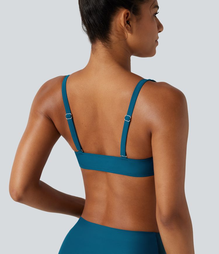 Adjustable Straps Twisted Ruched Built-in Bra Push-Up Tummy Control Bikini Set
