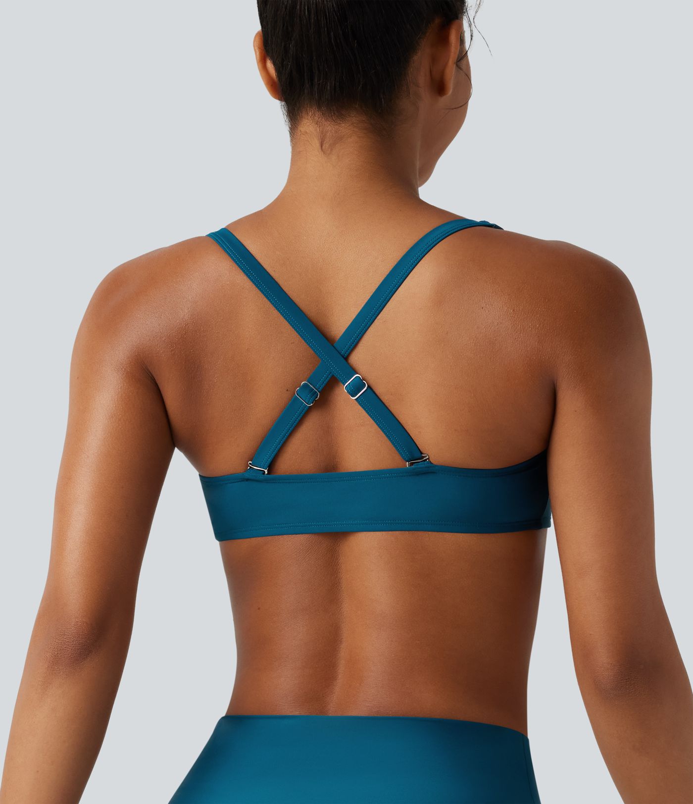 Adjustable Straps Twisted Ruched Built-in Bra Push-Up Tummy Control Bikini Set