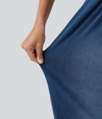 Halara Flex™ Built-in Bra Denim Casual Jumpsuit with Pockets-Easy Peezy Edition Halara Flex™ Built-in Bra Denim Casual Jumpsuit with Pockets-Easy Peezy Edition