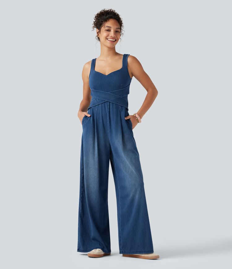 Combinaison en jean Halara Flex™ Édition accès facile Easy Peasy avec coussinets amovibles et poches 