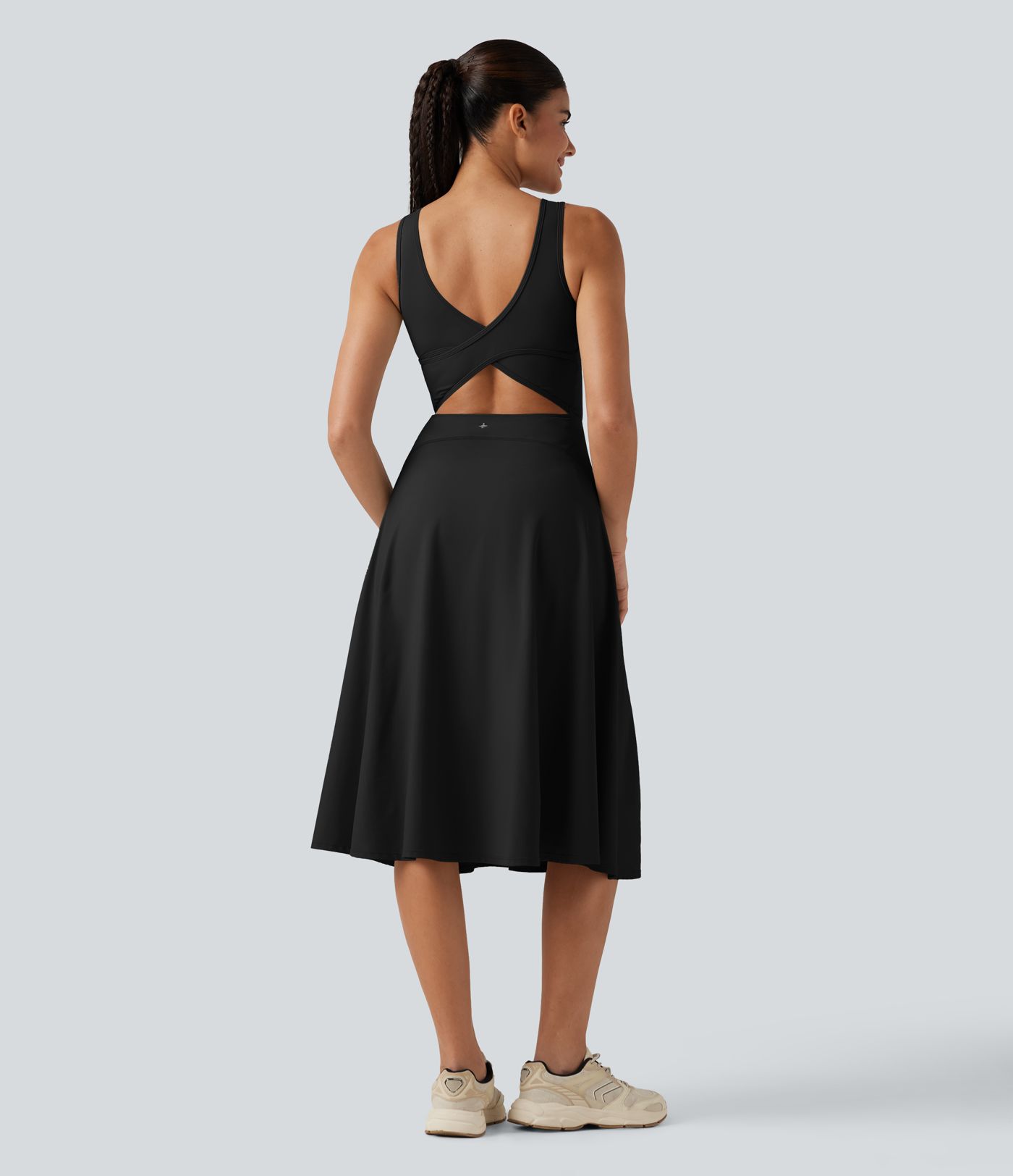 SoftlyZero™ Airy Square Neck Built-in Bra 2-in-1 Cool Touch Midi Dance Active Dress with Pockets-Easy Peezy Edition SoftlyZero™ Airy Square Neck Built-in Bra 2-in-1 Cool Touch Midi Dance Active Dress with Pockets-Easy Peezy Edition