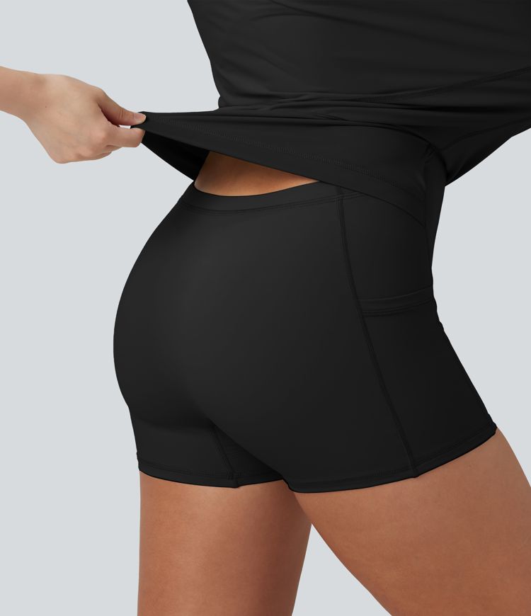 SoftlyZero™ Airy Square Neck Built-in Bra 2-in-1 Cool Touch Midi Dance Active Dress with Pockets-Easy Peezy Edition SoftlyZero™ Airy Square Neck Built-in Bra 2-in-1 Cool Touch Midi Dance Active Dress with Pockets-Easy Peezy Edition
