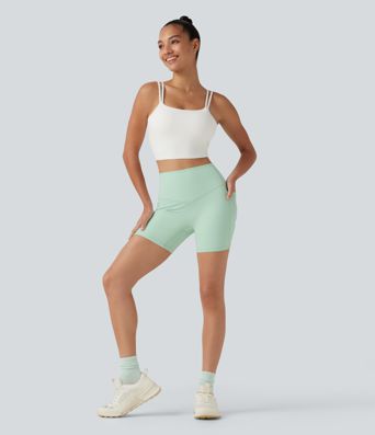 Halara UltraSculpt™ High Waisted Tummy Control Shaping Training Biker Shorts 5'' with Pockets