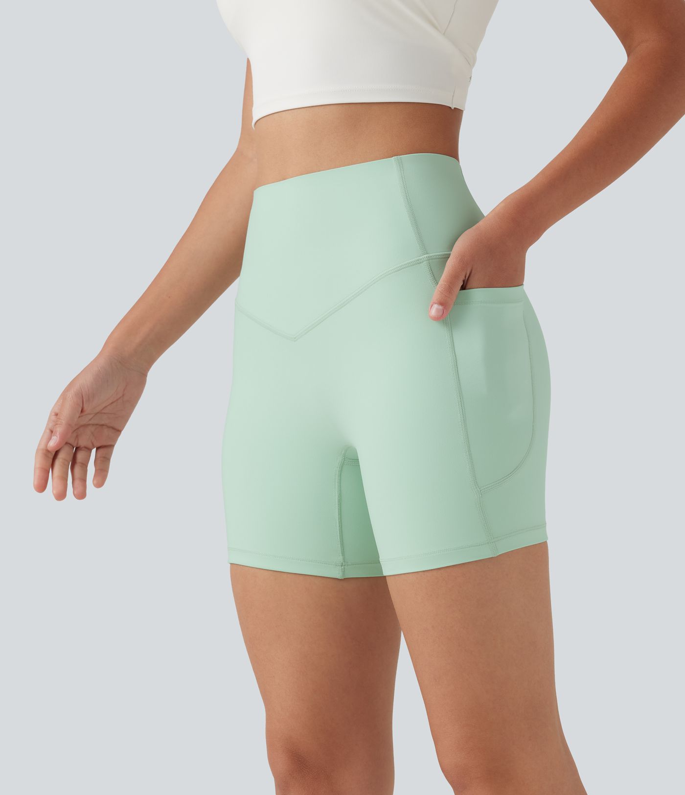 Halara UltraSculpt™ High Waisted Tummy Control Shaping Training Biker Shorts 5'' with Pockets