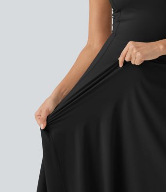 SoftlyZero™ Airy Square Neck Built-in Bra 2-in-1 Cool Touch Midi Dance Active Dress with Pockets-Easy Peezy Edition SoftlyZero™ Airy Square Neck Built-in Bra 2-in-1 Cool Touch Midi Dance Active Dress with Pockets-Easy Peezy Edition